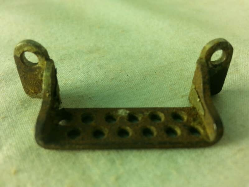 Leedy Snare Drum Butt Plate Nickel 1 3/8"Vintage 10-20s Wilson Bros Wire Holes image 1
