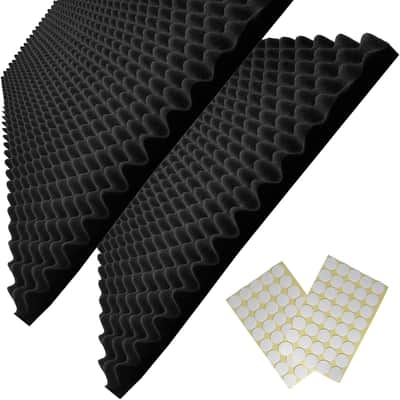 2 Pack 48"X 24"X 2" Black Sound Proof Foam Panels, Acoustic Foam Egg Crate Foam Panel, Noise Cancelling Foam Studio Foam Panel, Sound Panels Noise Reducing For Walls image 1