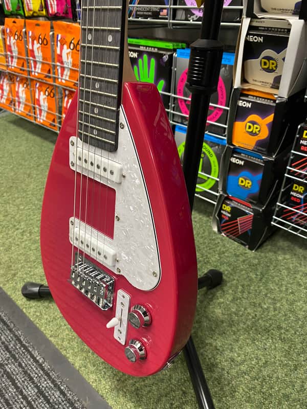 Vox Mini MKIII travel guitar teardrop shape in loud red finish image 1