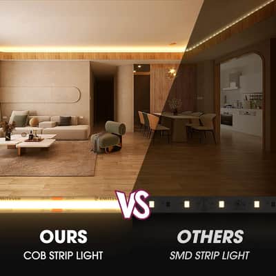 Led Strip Light Warm White 3000K 16.4Ft,24V Dc Cob Dimmable Tape Lights With Rf Controller,Premium High Density Power Adapter,1400Leds Ul Listed For Bedroom,Kitchen Cabinets,Indoor Use image 3