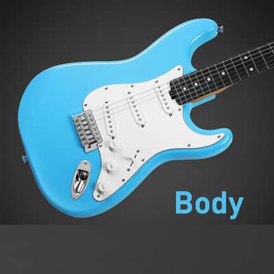 Electric Guitar, 39" Beginner Electric Guitar, Classic SSS Pickup, Tremolo Bridge, Full-Size Lightweight Body, Rounded Fret Ends, Heel Adjustment Truss Rod image 3