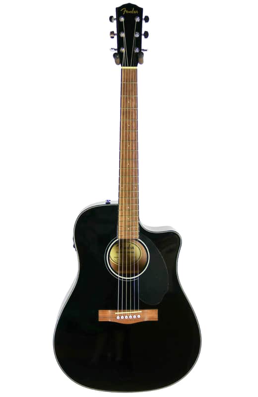 Fender CD-60SCE Solid Top Dreadnought Acoustic-Electric Guitar - Black image 1