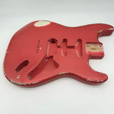 MJT Stratocaster Body Alder Relic Nitro Fiesta Red mjt6649 image 2