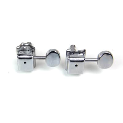 6- in-line Vintage Style Guitar Tuners Tuning keys Head Pegs, Chrome image 5