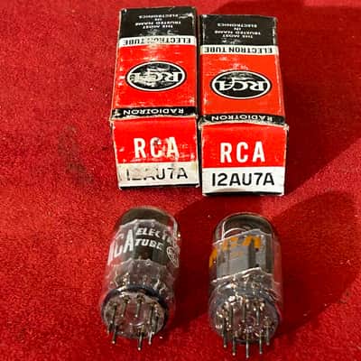 RCA Vintage Mismatch Pair 12AU7 Preamp/Amplifier Tubes 50s/70s - Clear Glass image 2