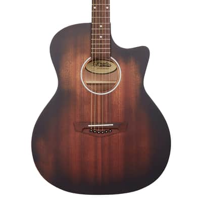 D'Angelico DAPLSG200AGDCP PREMIER GRAMERCY LS Grand Auditorium Single Cutaway Mahogany Scarf Neck 6-String Acoustic-Electric Guitar image 4