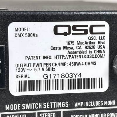 QSC CMX 500Va Professional 2-Channel Power Amplifier Rack Mountable image 11
