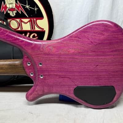 Warwick Pro Series Teambuilt GPS1485 07PA ASH FR Corvette $$ Double Buck 5-string Bass with COA + Gig Bag 2022 - French Violet Transparent Satin image 12