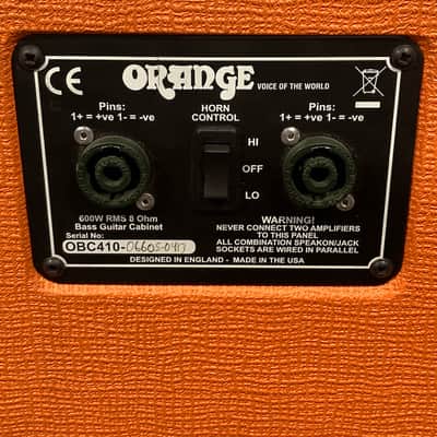 Tom Petersson's Cheap Trick, Orange - OBC410 4x10" 600-watt Bass Cabinet with Horn 8-ohm SIGNED!, AUTHENTICATED!  (TP #7) image 12