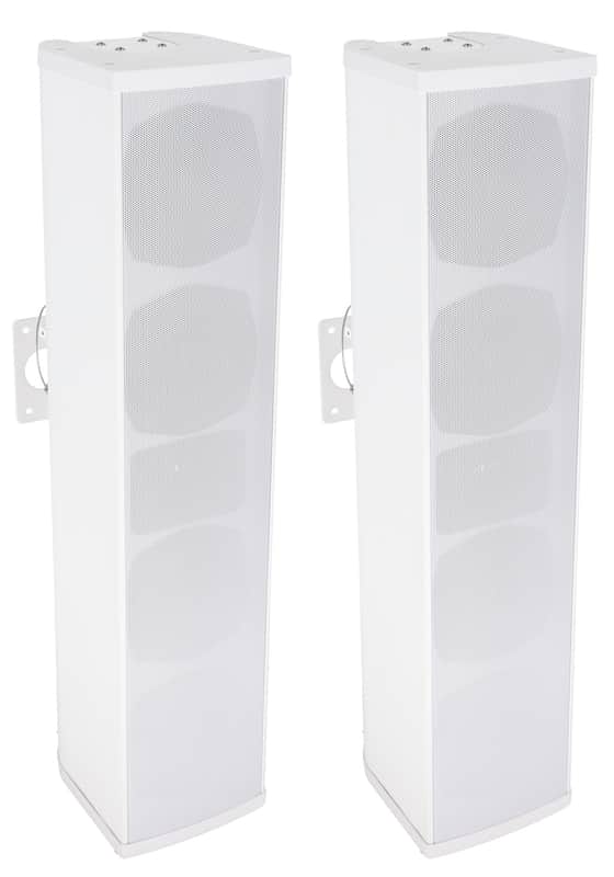 (2) Rockville WET ARRAY 100 White 100w Wall Mount Array 70V Commercial Speakers image 1