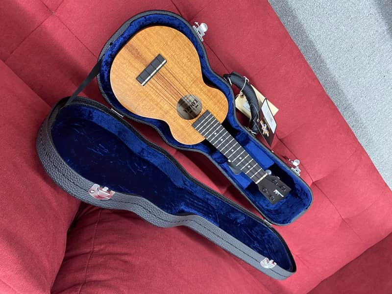 Kamaka HF-1 Soprano Ukulele with Full Ebony Package, MOP inlay, Koa Medium Curl Upgrade w/ Case image 1