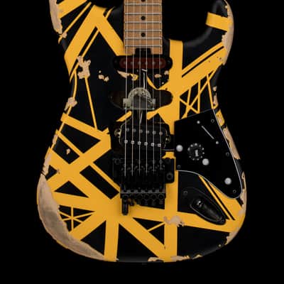 EVH Limited Edition Striped Series Frankie Aged - Black and Yellow #01178 image 1