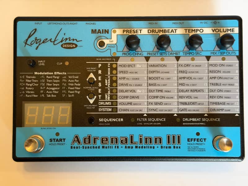 Roger Linn AdrenaLinn III Blue 2010s | Reverb