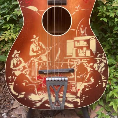 Vintage Silvertone Singing Cowboys 1950s - Stencil Guitar image 1