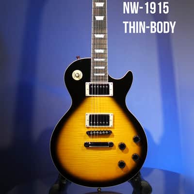 Latitude NW-1915 Les Paul Style Thinbody Guitar 2022 Tobacco Burst image 1