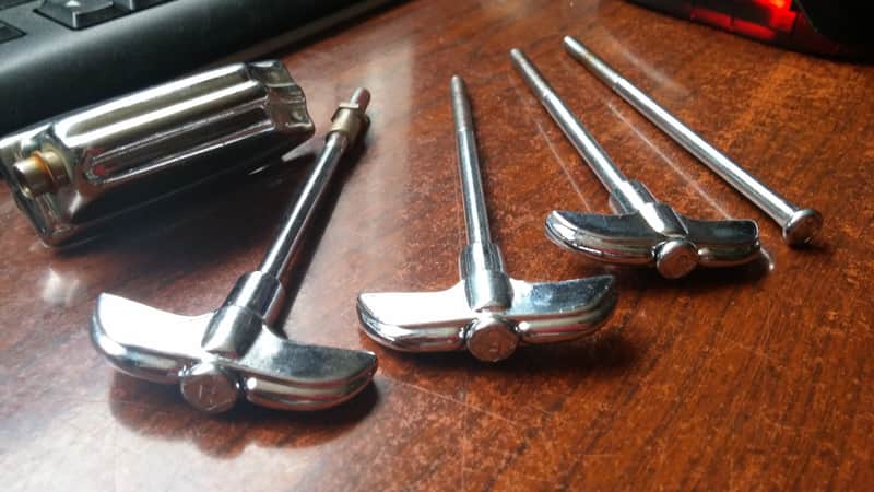 Rogers VINTAGE PARTS LOT 4 BASS DRUM TENSION RODS BASS DRUM LUG SWIVOMATIC image 1
