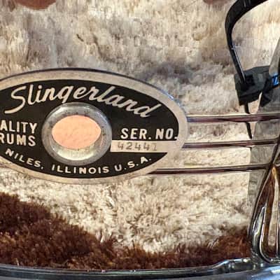Vintage 1960s Slingerland Super Sound King Snare Drum – 14x5 – Niles Badge – Dual Throw Off image 4