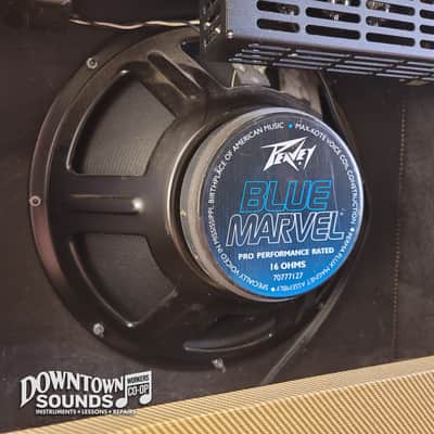 2013 Peavey Delta Blues 115 30W 1x15 Guitar Combo Amp - Tweed, Peavey 15" Blue Marvel Speaker, Hosa Single-Button Footswitch image 9