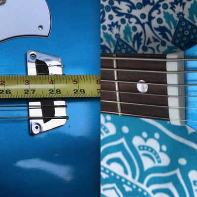 1950’s-2019 Custom Baritone Solid Body Electric Guitar Pelham Blue With Dano Appointments image 9