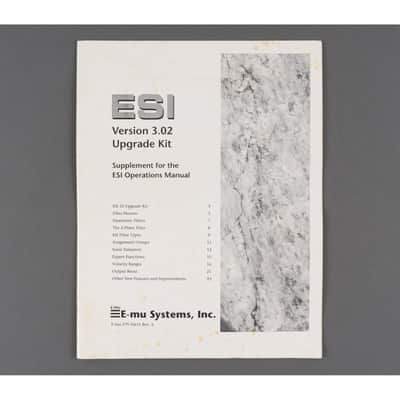 E-mu Version 3.02 Upgrade Kit Supplement for the ESI Operations Manual image 1