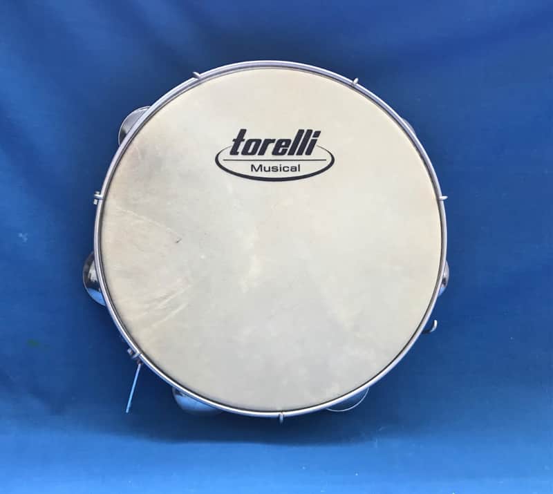 10" Torelli Professional Capoeira Pandeiro Tambourine  Natural Goat Leather Head Light Wood Body image 1