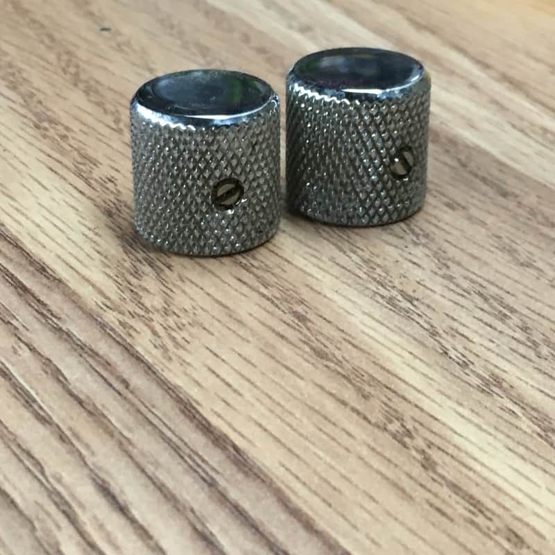 Two Vintage Reissue Fender Spec 60s Knobs Slotted Set Screw Tele Light Aged Relic Knurled image 1