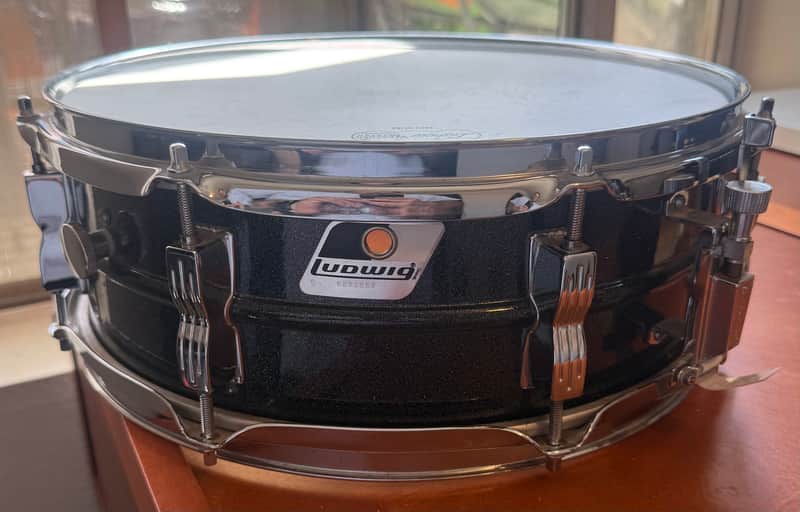 Ludwig LM404 Acrolite 5x14 Snare Drum – Black Galaxy – Black/White Badge – USA image 1