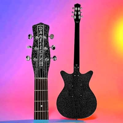 Danelectro 59M NOS+ Electric Guitar - Black Metal Flake, Lipstick Pickups, Vintage Style image 3