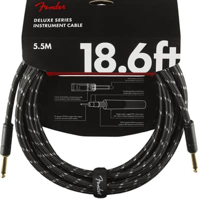 Fender Deluxe BLACK TWEED Electric Guitar Cable, Straight Connector, 18.6' ft image 7