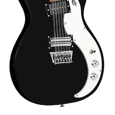 Danelectro D59X12-BLACK Semi-Hollow Double Cutaway Shorthorn Shape 12-String Electric Guitar image 3