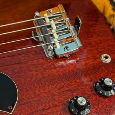 Left handed 1969 Gibson EB-0 electric bass - Cherry image 20