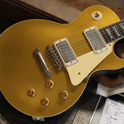 Unplayed! 2022 Gibson Custom Shop 1957 Reissue Les Paul 70th Anniversary Electric Guitar Murphy Lab Double Gold Darkback + COA OHSC image 2