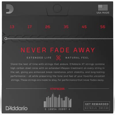 D'Addario XT Phosphor Bronze Coated Acoustic Guitar Strings, Medium 13-56 image 3