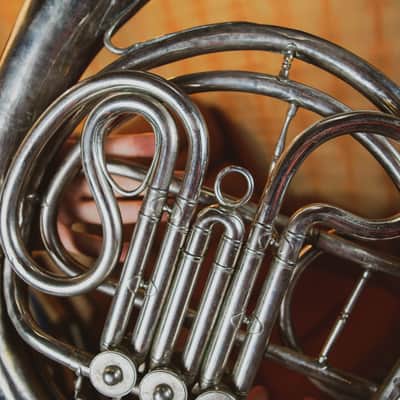 French Horn Vintage Original USSR Soviet Brass Musical Wind Instrument image 3