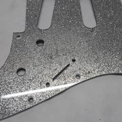 Platinum Silver Sparkle Glitter SSS pickguard + trem cover set Fits Fender Strat Stratocaster image 2