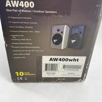 NEW Proficient AW400 Audio Systems 4" Indoor/Outdoor Speaker 1-pair White image 3