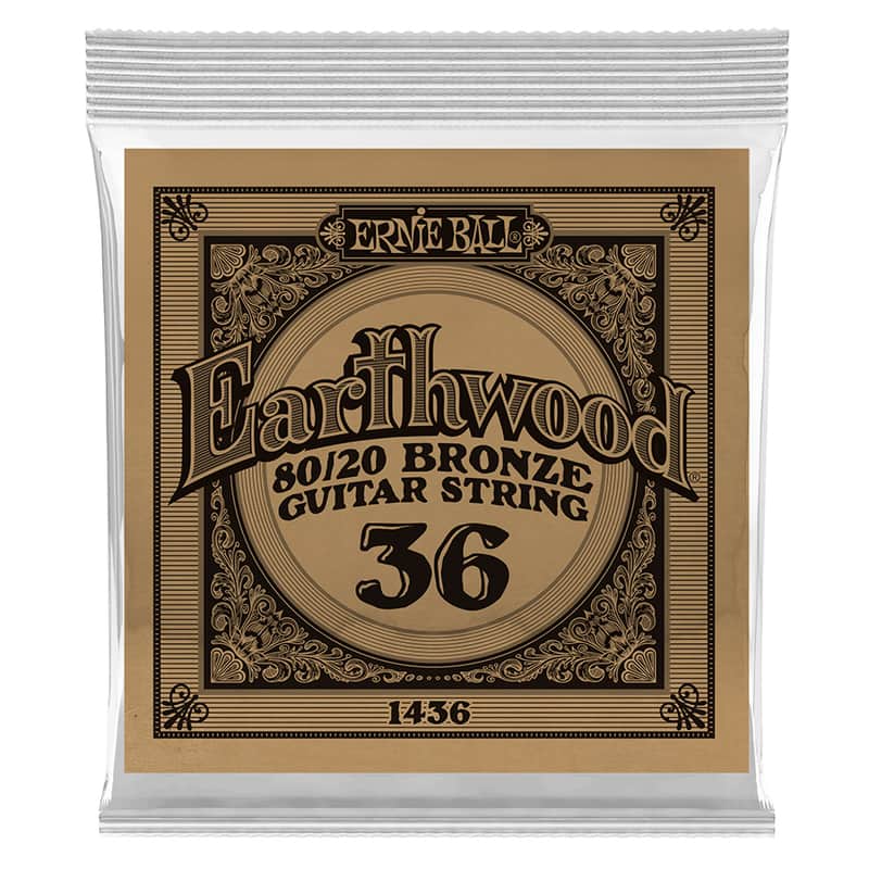Ernie Ball P01436 .036 Earthwood 80/20 Bronze Acoustic Guitar String image 1