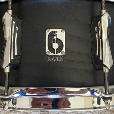 British Drum Company Raven 14x6" Birch / Ash 10-Lug Snare Drum 2025 - Present - Black Ash Satin image 4