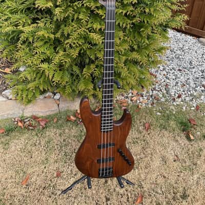 Warmoth Jazz Bass; Luthier-built in 2015; Natural walnut/wenge/ebony; Bartolini Active EQ; NICE! image 2