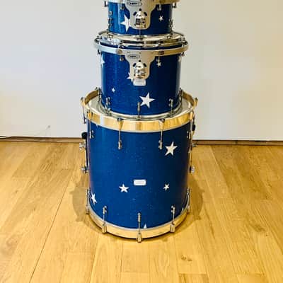 Custom Orange County Drums & Percussion (OCDP) USA Blue Sparkle Drum Kit image 6