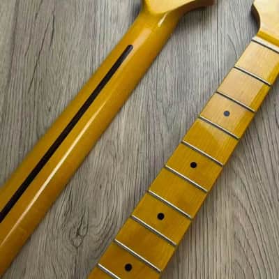 Glossy Yellow Left Hand Guitar Telecaster Tele Style Maple Neck, 21 Frets Fingerboard image 5