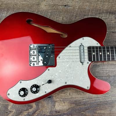 MyDream Partcaster Custom Built - Thinline Candy Apple Red Quarter Sawn image 3
