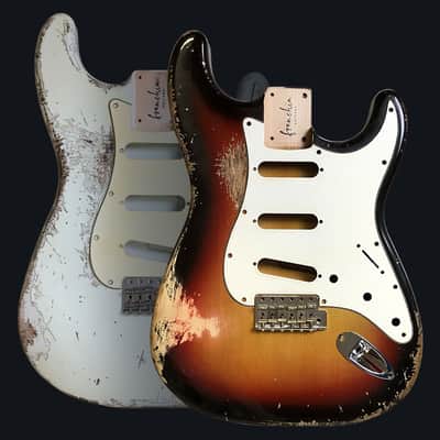 Made to Order - FRANCHIN Mercury guitar body Relic Aged 100% Nitro Lacquer (Sunburst/ Black/ White/ Blue/ Green/ Yellow/ Red/ Pink/ Burgundy/ Purple/ Gold/ Silver, etc.) Basswood Poplar Stratocaster-Strat-S-Style Made in Italy image 1