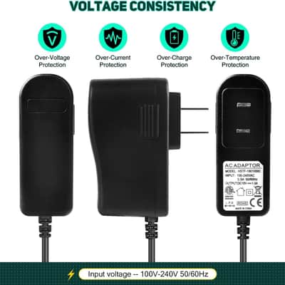 18Volt 1A Guitar Effect Pedal Power Supply Adapter 110-240V AC to DC Center Negative Plug for Guitar Pedal image 3