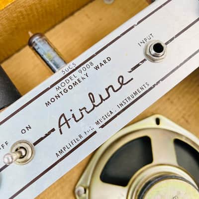 Airline Montgomery Ward Model 9008 1x6" Combo Amplifier 1950s - Tweed image 12