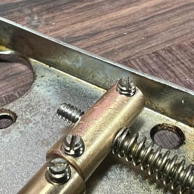 Fender  Telecaster Bridge Plate aged with GVT special Vintage Brass saddles  2020 Aged steel image 3
