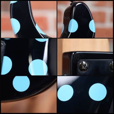 Kramer Original Collection NightSwan Black with Blue Polka Dot 2022 w/Gator Hardshell Case image 15