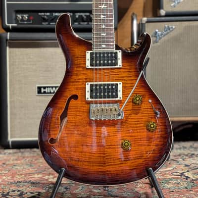 PRS SE Custom 24 Semi-Hollow Piezo 2025 - Present - Orange Tiger Smokeburst image 1