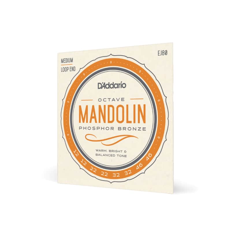 D'Addario EJ80 Phosphor Bronze Octave Mandolin Strings, Medium, 12-46 image 1