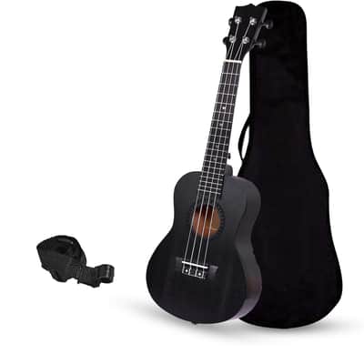 Concert Ukulele 23" Spring Summer Collection of Ukuleles- Matt Finish with Strap & Bag (Raven Black) image 1